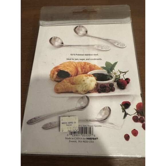 NORPRO 18/10 Stainless Steel Jam Sugar Flower Spoons Pc Set NIB - Picture 2 of 2